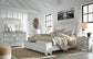 Kanwyn King Panel Bed with Storage with Mirrored Dresser and 2 Nightstands Rent Wise Rent To Own Jacksonville, Florida