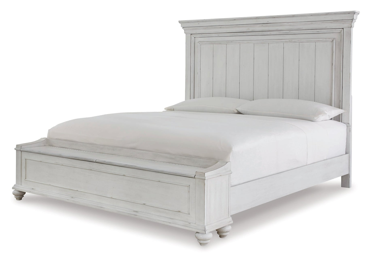 Kanwyn King Panel Bed with Storage with Mirrored Dresser and Chest Rent Wise Rent To Own Jacksonville, Florida
