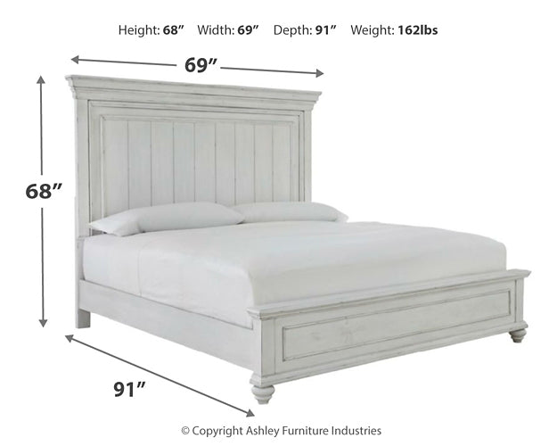 Kanwyn Queen Panel Bed with Mirrored Dresser, Chest and 2 Nightstands Rent Wise Rent To Own Jacksonville, Florida