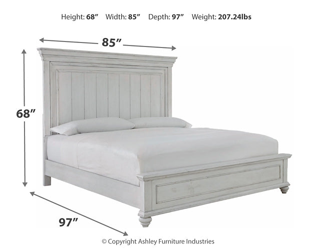 Kanwyn Queen Panel Bed with Mirrored Dresser Rent Wise Rent To Own Jacksonville, Florida