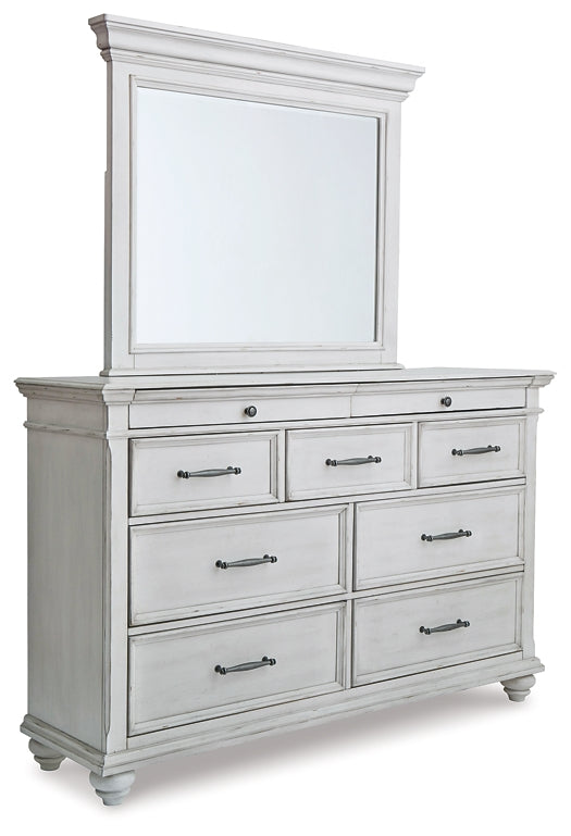 Kanwyn Queen Panel Bed with Mirrored Dresser and 2 Nightstands Rent Wise Rent To Own Jacksonville, Florida