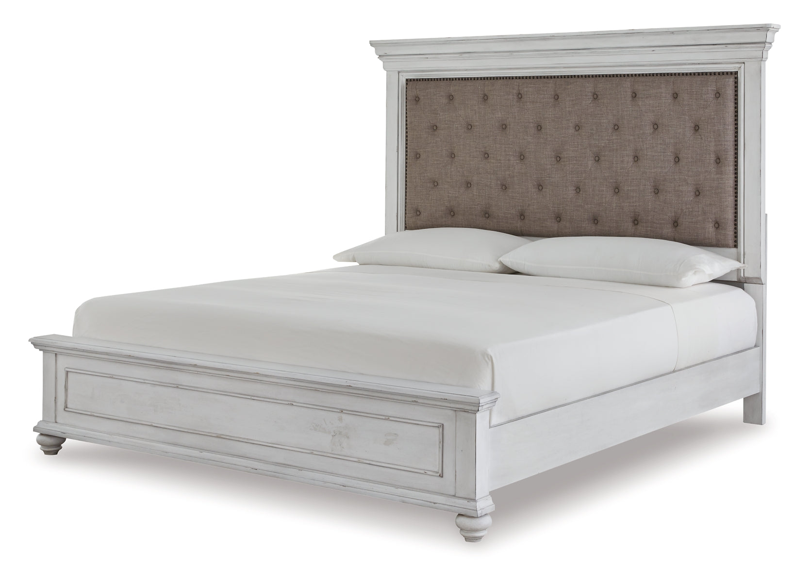 Kanwyn Queen Panel Bed with Mirrored Dresser and Chest Rent Wise Rent To Own Jacksonville, Florida