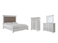 Kanwyn Queen Panel Bed with Mirrored Dresser and Chest Rent Wise Rent To Own Jacksonville, Florida