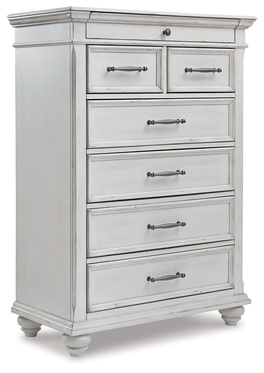 Kanwyn Queen Panel Bed with Mirrored Dresser and Chest Rent Wise Rent To Own Jacksonville, Florida
