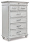 Kanwyn Queen Panel Bed with Mirrored Dresser and Chest Rent Wise Rent To Own Jacksonville, Florida