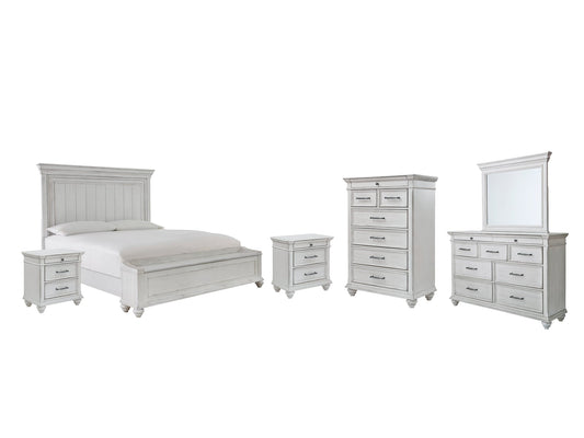 Kanwyn Queen Panel Bed with Storage with Mirrored Dresser, Chest and 2 Nightstands Rent Wise Rent To Own Jacksonville, Florida