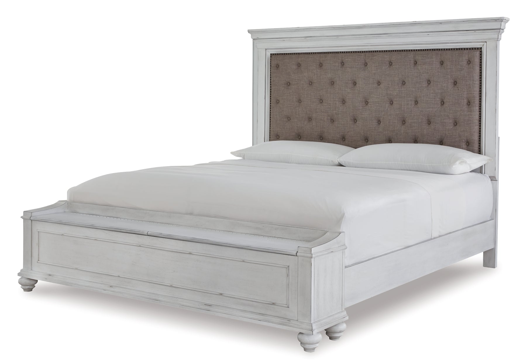 Kanwyn Queen Panel Bed with Storage with Mirrored Dresser, Chest and 2 Nightstands Rent Wise Rent To Own Jacksonville, Florida