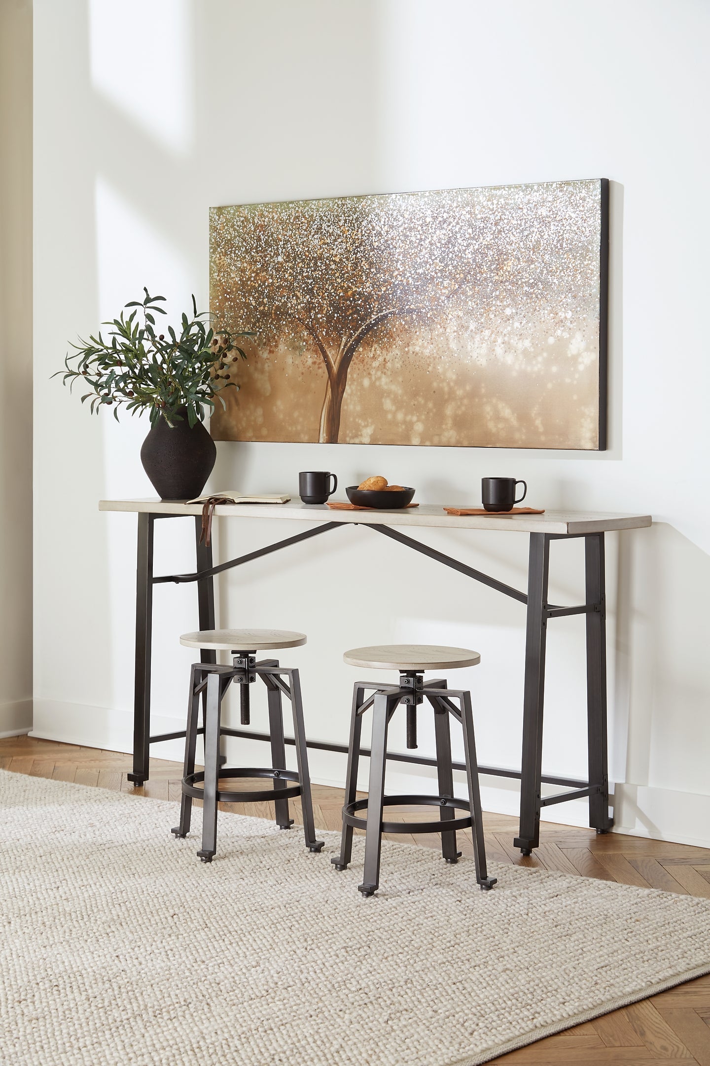 Karisslyn Counter Height Dining Table and 2 Barstools Rent Wise Rent To Own Jacksonville, Florida