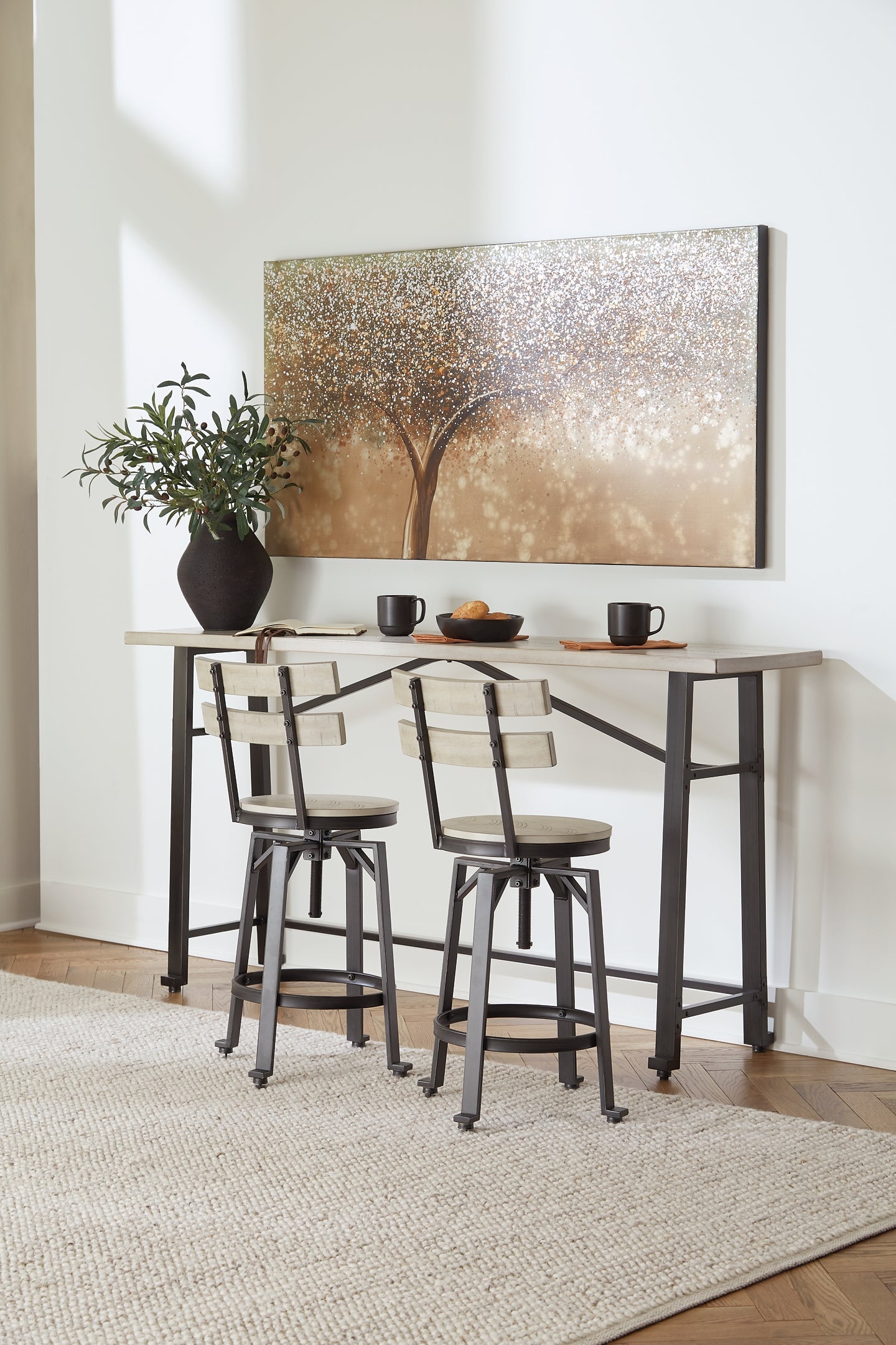 Karisslyn Counter Height Dining Table and 2 Barstools Rent Wise Rent To Own Jacksonville, Florida