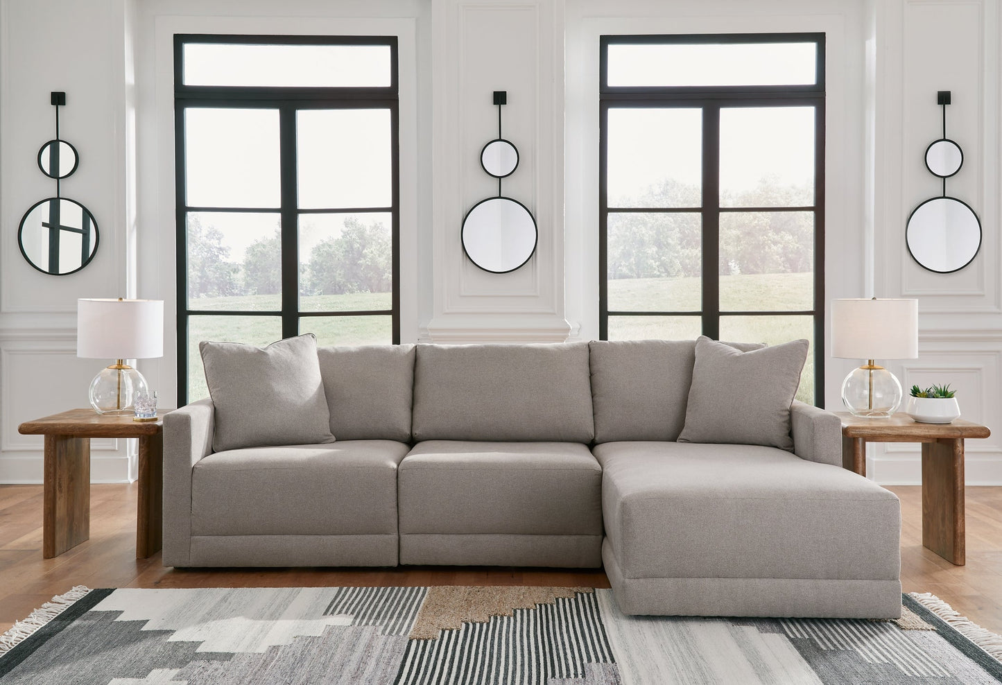 Katany 3-Piece Sectional with Ottoman Rent Wise Rent To Own Jacksonville, Florida