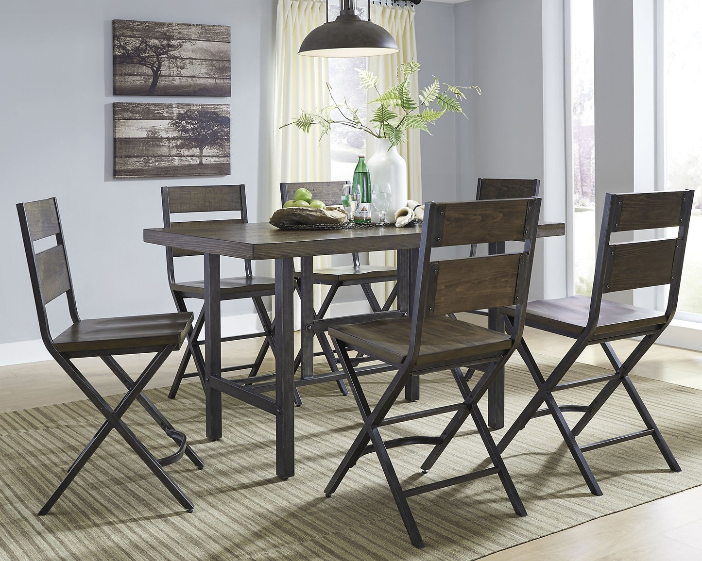 Kavara Counter Height Dining Table and 6 Barstools Rent Wise Rent To Own Jacksonville, Florida