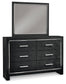 Kaydell King/California King Upholstered Panel Headboard with Mirrored Dresser and 2 Nightstands Rent Wise Rent To Own Jacksonville, Florida