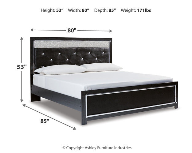 Kaydell King Upholstered Panel Bed with Mirrored Dresser Rent Wise Rent To Own Jacksonville, Florida