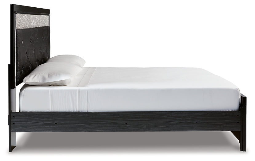 Kaydell King Upholstered Panel Bed with Mirrored Dresser Rent Wise Rent To Own Jacksonville, Florida