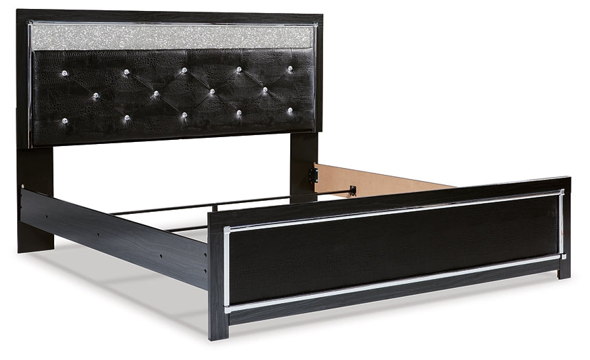 Kaydell King Upholstered Panel Bed with Mirrored Dresser and 2 Nightstands Rent Wise Rent To Own Jacksonville, Florida