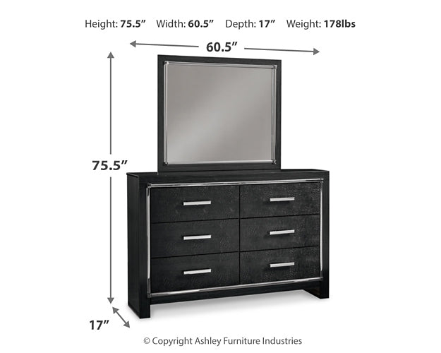 Kaydell King Upholstered Panel Bed with Mirrored Dresser and 2 Nightstands Rent Wise Rent To Own Jacksonville, Florida