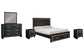 Kaydell King Upholstered Panel Bed with Mirrored Dresser and 2 Nightstands Rent Wise Rent To Own Jacksonville, Florida