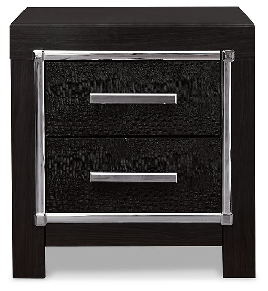 Kaydell King Upholstered Panel Headboard with Mirrored Dresser and 2 Nightstands Rent Wise Rent To Own Jacksonville, Florida