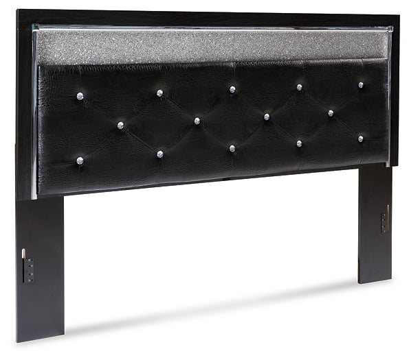 Kaydell King Upholstered Panel Headboard with Mirrored Dresser and 2 Nightstands Rent Wise Rent To Own Jacksonville, Florida