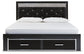 Kaydell King Upholstered Panel Storage Platform Bed with Mirrored Dresser and 2 Nightstands Rent Wise Rent To Own Jacksonville, Florida