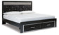 Kaydell King Upholstered Panel Storage Platform Bed with Mirrored Dresser and 2 Nightstands Rent Wise Rent To Own Jacksonville, Florida