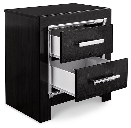 Kaydell King Upholstered Panel Storage Platform Bed with Mirrored Dresser and 2 Nightstands Rent Wise Rent To Own Jacksonville, Florida
