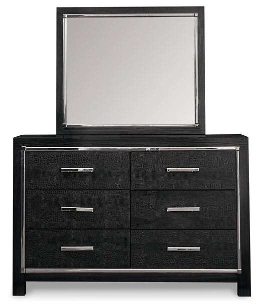 Kaydell King Upholstered Panel Storage Platform Bed with Mirrored Dresser and 2 Nightstands Rent Wise Rent To Own Jacksonville, Florida