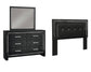 Kaydell Queen/Full Upholstered Panel Headboard with Mirrored Dresser Rent Wise Rent To Own Jacksonville, Florida