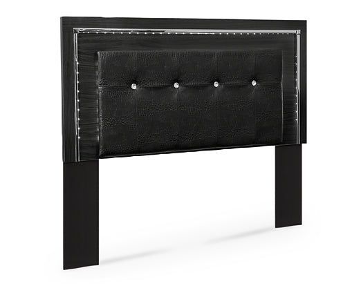 Kaydell Queen/Full Upholstered Panel Headboard with Mirrored Dresser and 2 Nightstands Rent Wise Rent To Own Jacksonville, Florida