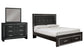 Kaydell Queen Panel Bed with Storage with Mirrored Dresser Rent Wise Rent To Own Jacksonville, Florida