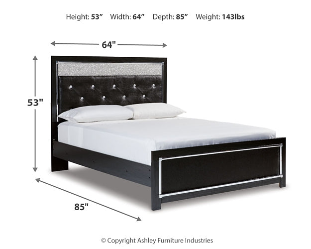 Kaydell Queen Upholstered Panel Bed with Mirrored Dresser Rent Wise Rent To Own Jacksonville, Florida
