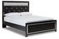 Kaydell Queen Upholstered Panel Bed with Mirrored Dresser and 2 Nightstands Rent Wise Rent To Own Jacksonville, Florida
