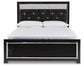 Kaydell Queen Upholstered Panel Bed with Mirrored Dresser and Chest Rent Wise Rent To Own Jacksonville, Florida