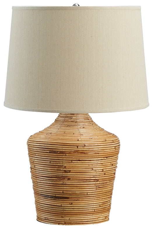 Kerrus Rattan Table Lamp (1/CN) Rent Wise Rent To Own Jacksonville, Florida