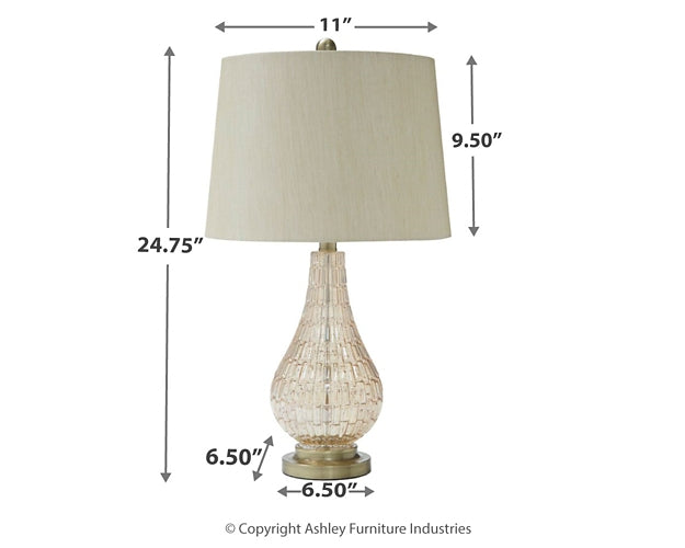 Latoya Glass Table Lamp (1/CN) Rent Wise Rent To Own Jacksonville, Florida