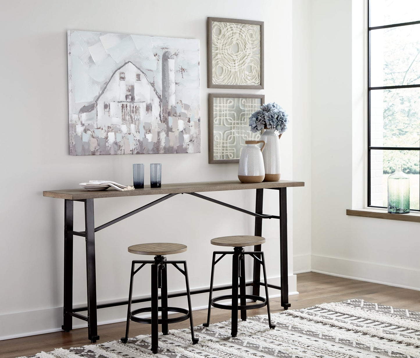 Lesterton Counter Height Dining Table and 2 Barstools Rent Wise Rent To Own Jacksonville, Florida