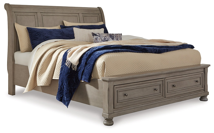 Lettner California King Sleigh Bed with Mirrored Dresser and 2 Nightstands Rent Wise Rent To Own Jacksonville, Florida
