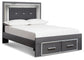 Lodanna Full Panel Bed with 2 Storage Drawers with Mirrored Dresser and 2 Nightstands Rent Wise Rent To Own Jacksonville, Florida