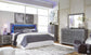 Lodanna King/California King Upholstered Panel Headboard with Mirrored Dresser and 2 Nightstands Rent Wise Rent To Own Jacksonville, Florida