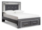 Lodanna King Panel Bed with 2 Storage Drawers with Mirrored Dresser, Chest and 2 Nightstands Rent Wise Rent To Own Jacksonville, Florida