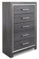 Lodanna King Panel Bed with 2 Storage Drawers with Mirrored Dresser, Chest and 2 Nightstands Rent Wise Rent To Own Jacksonville, Florida