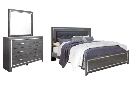 Lodanna King Panel Bed with Mirrored Dresser Rent Wise Rent To Own Jacksonville, Florida
