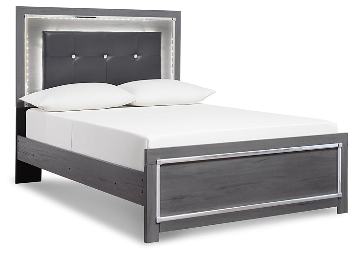 Lodanna King Panel Bed with Mirrored Dresser and 2 Nightstands Rent Wise Rent To Own Jacksonville, Florida