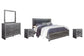 Lodanna King Panel Bed with Mirrored Dresser and 2 Nightstands Rent Wise Rent To Own Jacksonville, Florida