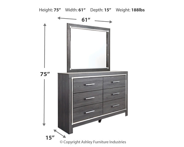 Lodanna Queen Panel Bed with 2 Storage Drawers with Mirrored Dresser Rent Wise Rent To Own Jacksonville, Florida