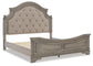 Lodenbay California King Panel Bed with Mirrored Dresser and Chest Rent Wise Rent To Own Jacksonville, Florida