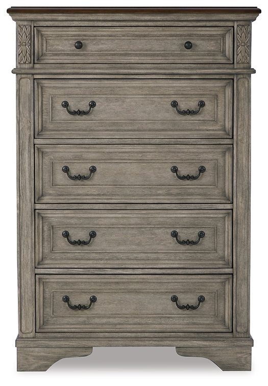 Lodenbay California King Panel Bed with Mirrored Dresser and Chest Rent Wise Rent To Own Jacksonville, Florida