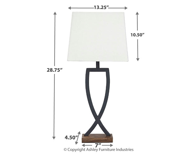 Makara Metal Table Lamp (2/CN) Rent Wise Rent To Own Jacksonville, Florida