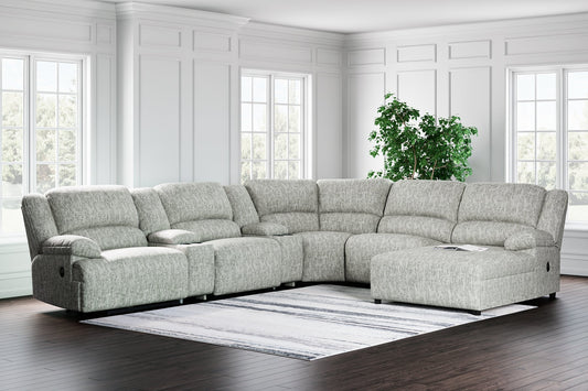 McClelland 7-Piece Reclining Sectional with Chaise Rent Wise Rent To Own Jacksonville, Florida