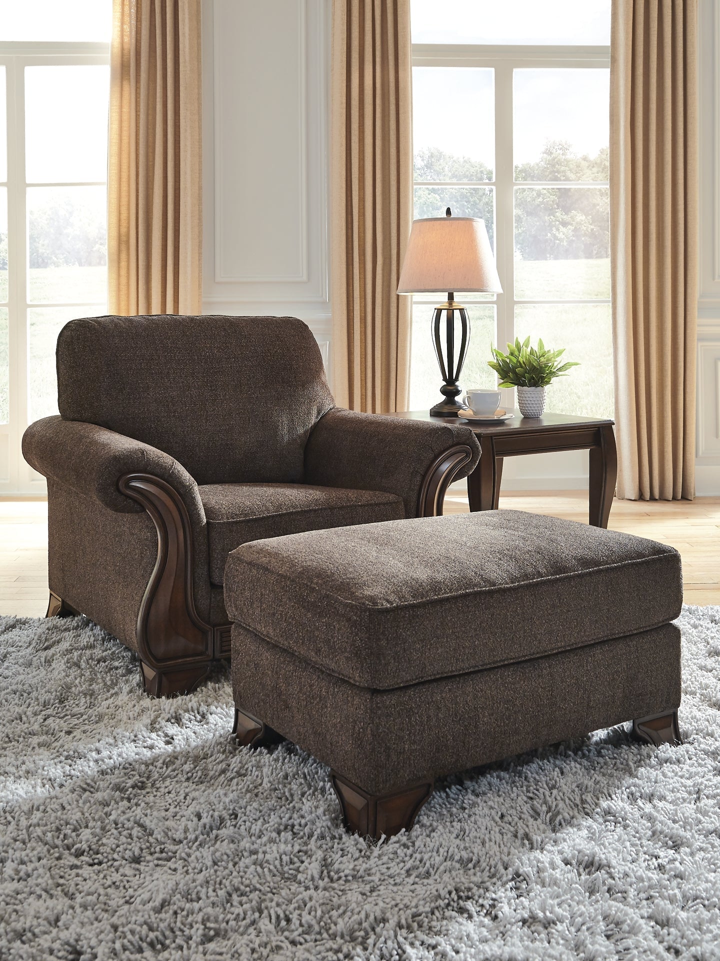 Miltonwood Chair and Ottoman Rent Wise Rent To Own Jacksonville, Florida